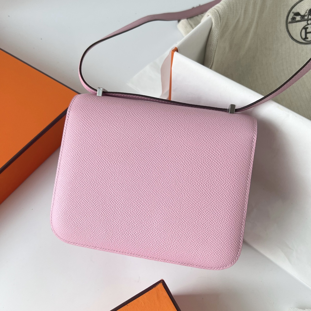 Hermes Constance 24cm Shoulder Bag In Rose Sakura Epsom Leather